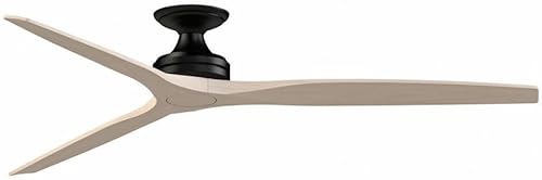 Spitfire - Ventilador de techo de 3 aspas, 21.08 pulgadas de alto y 72 pulgadas de ancho, acabado negro, color blanco lavado