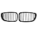 LCFZDQ Auto 2 szt. kratka zderzaka przedniego pasuje do BMW E81/E82/E87/E88 120I 125I 128I 135I 2007-2013 51137166439 51137166440, czarna