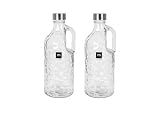 Acan Tradineur Lot de 2 bouteilles en verre avec anse 1000 ml, couvercle à visser en...