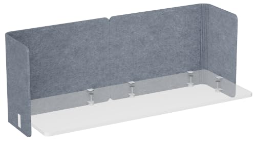 Image of Desk Privacy Panel, 2-Pack L-Shaped Desk Divider, Acoustic Office Partition | Clamp-on 47.2 inch x 18.7 inch PET Felt Panels, Tackable Surface for Notes, Create Private Workspace Reduces Noise, for Home Office