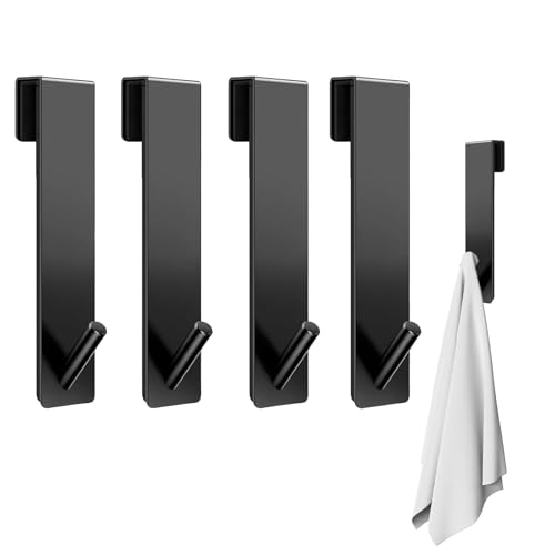 4 Stück Duschhaken ohne Bohren,Edelstahl Handtuchhalter Duschwand,Haken Duschwand mit Schutzmatte,Duschhaken für Glaswand ohne Bohren,Handtuchhalter Dusche Glaswand,für Handtuch und Duschabzieher