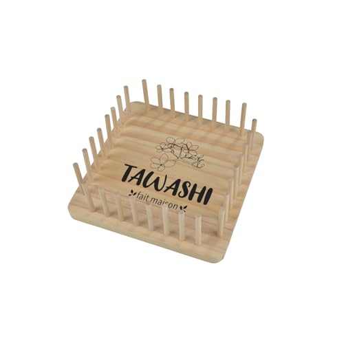 Homéa, Metier à Tisser en Bois pour Eponge Tawashi 16 x 16 x H1 cm