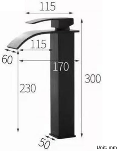 Mitigeur de lavabo à cascade avec commande unique chaude et froide en finition Nero - 3