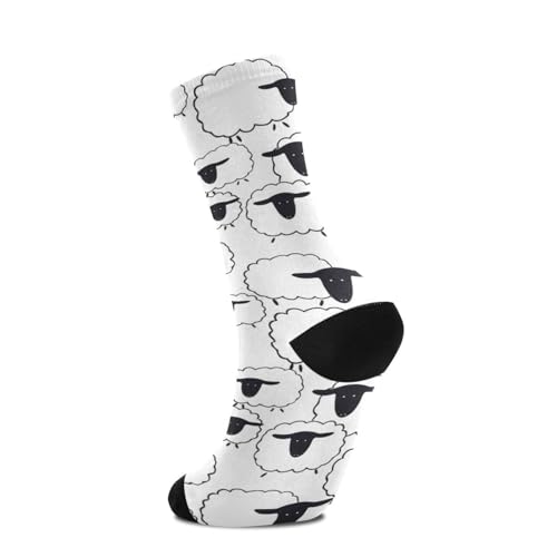 White Black Sheep Socks Women Men Short Stockings Unisex Sock for Running Athletic Hiking Cycling 1 Pair4