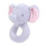 GALPADA Sonajero de Peluche Elefante para Bebés con Agarre de Mano Juguete Sensorial de Sonido para Desarrollo Táctil y Auditivo Regalo para Recién Nacidos y Guarderías
