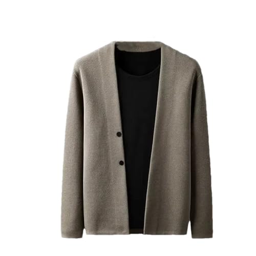 Men's Business Casual Long Sleeve Solid Color Knitted Cardigan Sweaters