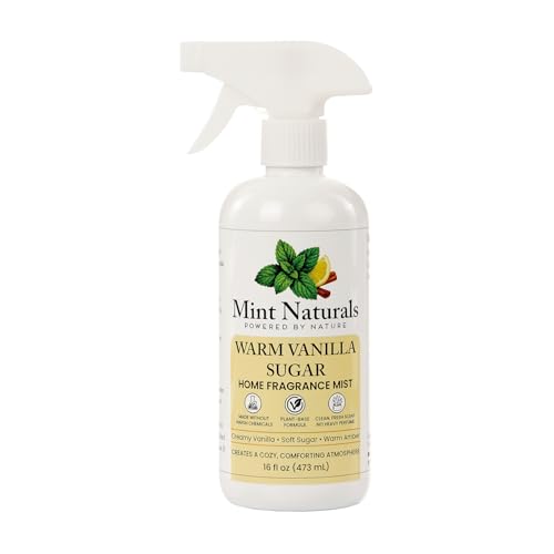 Natural Warm Vanilla Room Spray & Odor Eliminator – Cozy Vanilla Sugar Fragrance Mist That Helps Refresh Indoor Air, 16 oz – Made in USA by Mint Naturals