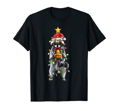 Raccoon Christmas Shirt Women Men Kids Raccoon Christmas Maglietta