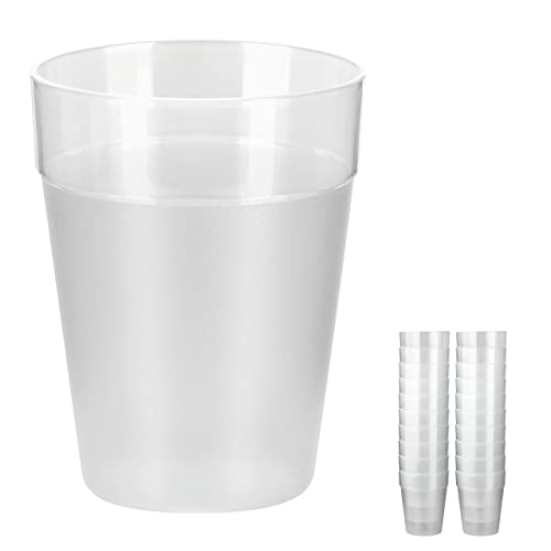 Grizzly Juego de vasos plastico duro reutilizable I Juego de 20 vasos transparentes de 0,25 L I vajilla I Apilables I Aptos para lavavajillas I camping accesorios