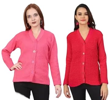 Mohan Traders' Winter Soft Knit Solid Full Sleeves Button Down Woolen Pullover for Women_CMB_145-picture-35