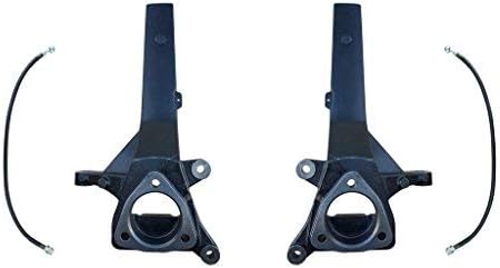 QSA 4" Lift Spindles + Extended Brake Lines. Compatible with: 2004-2021 Nissan Titan (2WD ONLY) (Does NOT fit XD Models)