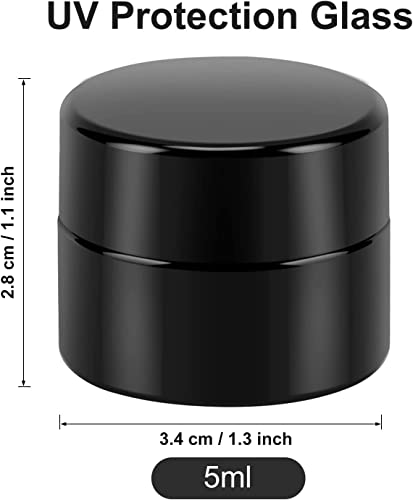 (24 Packs) Green Nexus 5g/5ml UV Protection Glass Jars for Lip Balm, Lotion, Oil, Cream & Cosmetics Enhanced Cap2