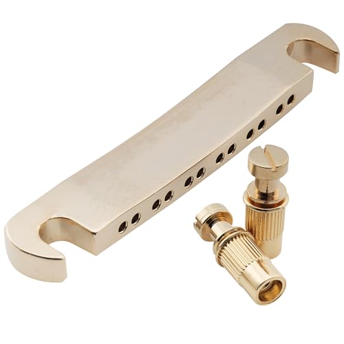 Musiclily Pro 52.5mm 12-string Tune-o-matic Stop Tailpiece for Epiphone Les Paul SG Style Electric Guitar, Gold - Image 4