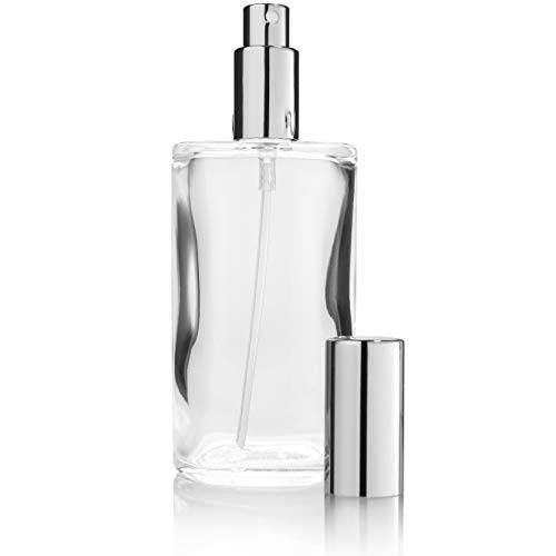 Fantasia - 46193 - Flacon en verre transparent - Ovale - Avec vaporisateur et capuchon argenté - Contenance 100 ml - Image 3