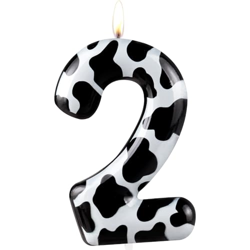 Bougies en forme de chiffre 2 pour 2e anniversaire - Bougie noire « Happy Birthday » - Cire et design métallique - Décorations de gâteau pour fête d'anniversaire,...