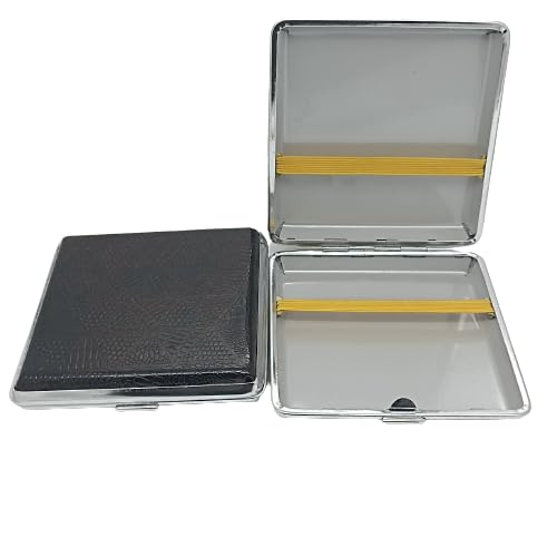 BURNS On The Go Black Faux Leather Stylish Cigarette Case Holder - M22E