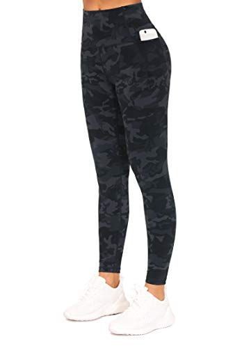 The Gym People Tummy Control Workout Leggings With Pockets High Waist Athletic Yoga Pants For Women Running, Fitness (Blackgrey Camo, Medium) #TOP1