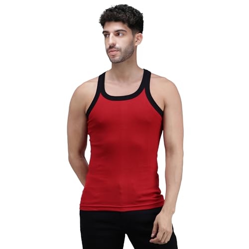 Image of Amul Comfy Men's Pure Cotton Multi Color Gym Vest Pack of 3(Assorted Colour May Vary)