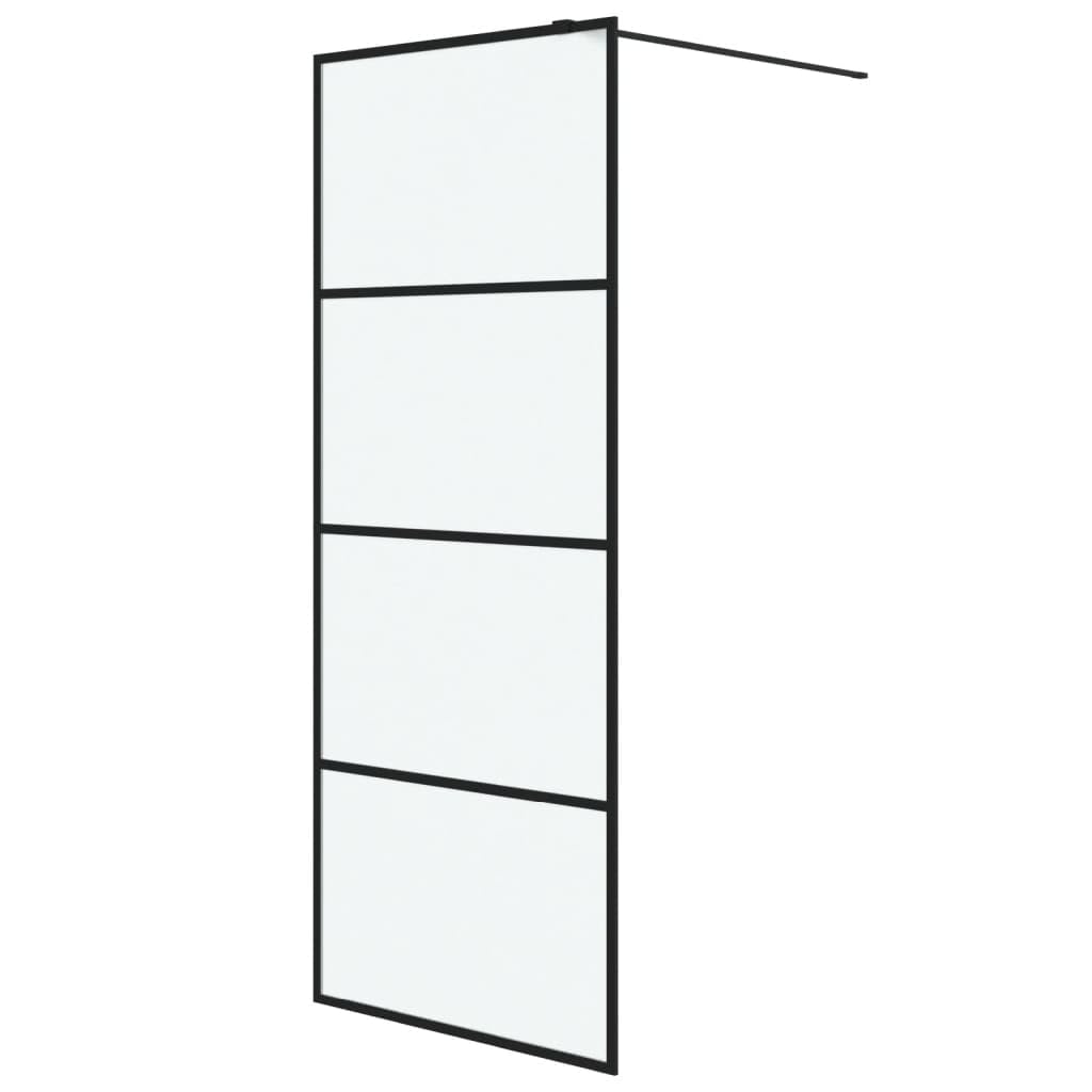 Fengshui Ścianka prysznicowa Walk-In czarna 80 x 195 cm ESG matowa | 5 mm szkło bezpieczne ESG, aluminiowa rama, regulowany profil, instrukcja montażu w zestawie