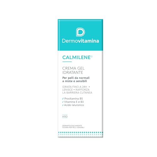 Dermovitamina Calmilene Crema Gel Idratante - Crema Idratante Viso - Con Acido Ialuronico Antirughe - Idrata fino a 24h - Crema Viso Donna - Crema Viso Uomo - 40 ML