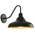 Refice Outdoor Barn Light Fixture 12 Inch Gooseneck Outdoor Farmhouse Wall Mount Light Exterior Wall Lighting Fixture Black Finish, for Porch Entryway Garage(2 Packs)