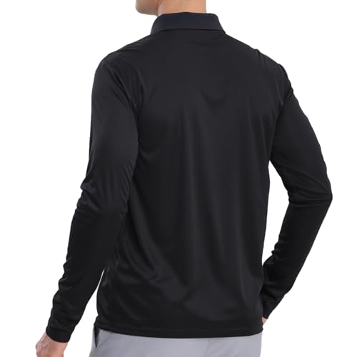 Men's Golf Polo Shirts,1 Pack/4 Pack Long Sleeve Quick Dry Athletic Casual Performance Collar Shirts for Men3
