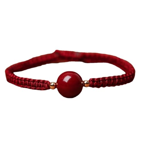 Bracelet corde rouge cinabre tissé main ajustable minimaliste