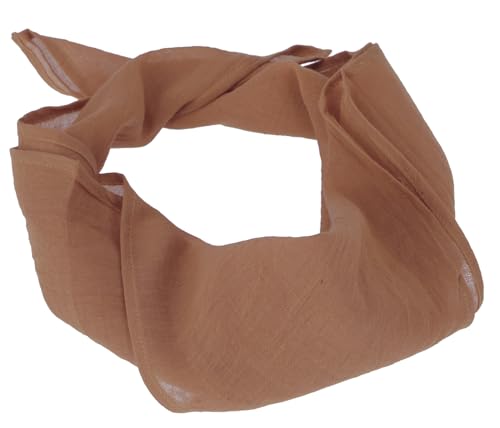 GURU SHOP Foulard en coton indien, carré, bandana 50 x 50 cm, pour homme/femme, marron, 50*50 cm