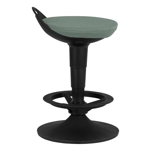 Image of Adjustable-Height Padded Lab Stool - Faded Denim