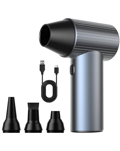 MineTown SwiftFlow X7 Compressed Air Duster, Ultra-Powerful Electric Air Duster, 3-Speed Adjustable Rechargeable Cordless Air Blower for Computer, Keyboard, Home, Outdoor and Car