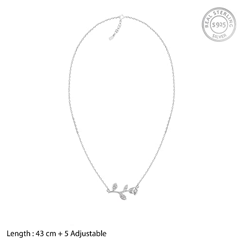 Image of GIVA 925 Silver 18k Gold Plated Rose Gold Zircon Necklace | Gifts for Women & Girls