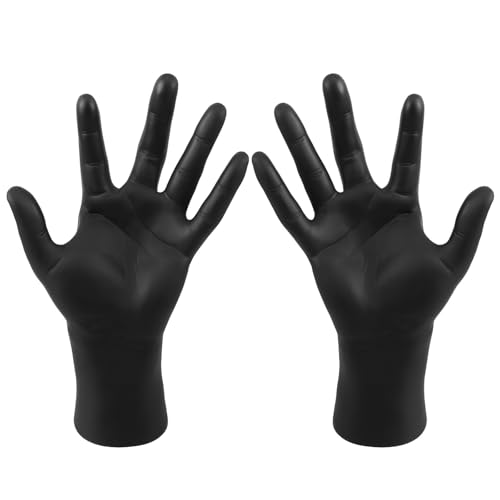 Main en plastique noir de présentation pour bijoux de luxe masculins