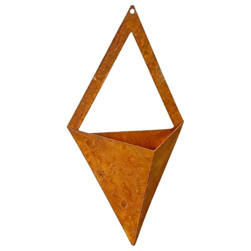 Jarrón de pared – Maceta geométrica de metal, contenedor de jardinera de pared colgante antioxidante de hierro vintage, portaflores de alambre decorativo – para interior