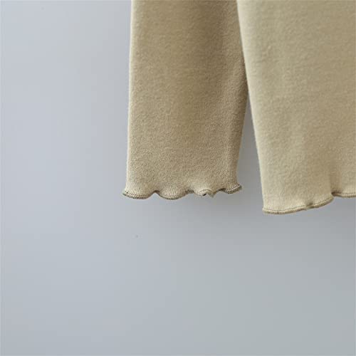 Girls Ruffled Tshirts Fall Long Sleeve Slim Turtleneck Solid Shirt Kids Soft Flannel Thin Loose Layering Clothes2