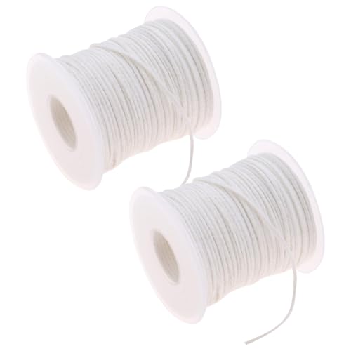 2 Rollos de Mecha para Velas 2 mm Trenzada de Algodón