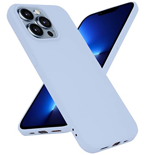 Image of DIZORO Microfiber Candy Case Compatible for iPhone 13 Pro Max, Shockproof Slim Back Cover Liquid Silicone Case - Sierra Blue
