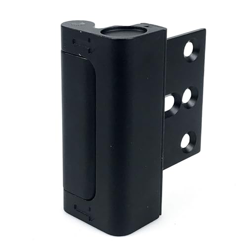800 Lb Anti-Kick Front Door Security Latch, Childproof Aluminum Lock (Black)