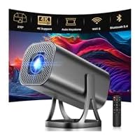 Projector HD 1080P 4K Supported Mini Projector Auto Keystone & Focus 22000 Lumen 260 ANSI Bightness WIFI 6 & Bluetooth Home Theatre 200" w 270&deg;Rotatable Stand Projectors for Bedroom/Outdoor/Phone