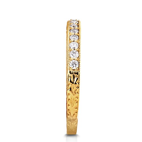 Kobelli Round Diamond Antique Style Band 1/3 CTW in 14k Yellow Gold2