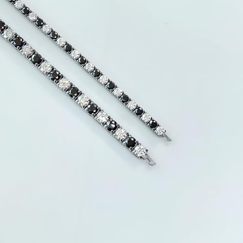 Pulsera tenis Moissanite 3/4 mm acero inoxidable miniatura 5