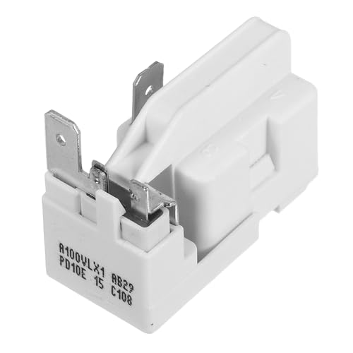 ORFOFE Freezer Starter Compressor Protection Device Refrigerator Repair Parts Mini Fridge Compressor Relay Refrigerator Protection Relay Mini Fridge Replacement Parts Plastic White
