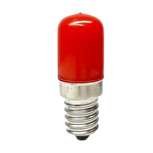 ZUADZAFC Mini E12 E14 T18 Bulb Refrigerator Light PC Cover AC 110V 220V Freezer Bulb 2W Bulb Red Green Blue Yellow Cold/Warm White(Red E12 220V)