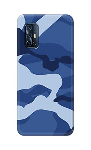 Image of Printed Hard Back Cover Case for Vivo V17 Back Cover (Army Blue Pattern) -1302