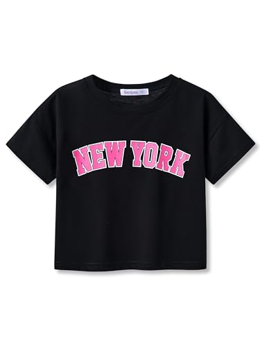 Image of Stylish Graffiti /Butterfly /Tropical Crop Top for Little & Big Girls - Cool Summer T-Shirt Clothes Size 6-18
