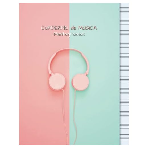 Cuaderno de música Pentagrama: Tamaño grande A4 |12 pentagramas por página | 110 paginas numeradas e índice inicial | Auriculares rosas