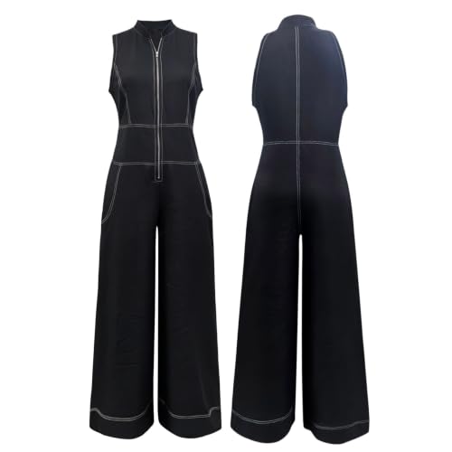 Mono de mujer elegante para verano y fiestas chic de dos piezas sin mangas 7