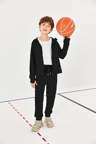 Haloumoning Conjunto de 2 peças de moletom para meninos, moletom com capuz e calça jogger, de 5 a 14