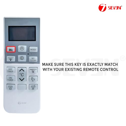 Image of 7SEVEN Compatible with Hitachi AC Remote Control 168B Model Suitable for 1 1.5 2 Ton Spilt and Window Air Conditioner - Match Keys Exactly Existing Remote Controller Use New AAA Alkaline Battery