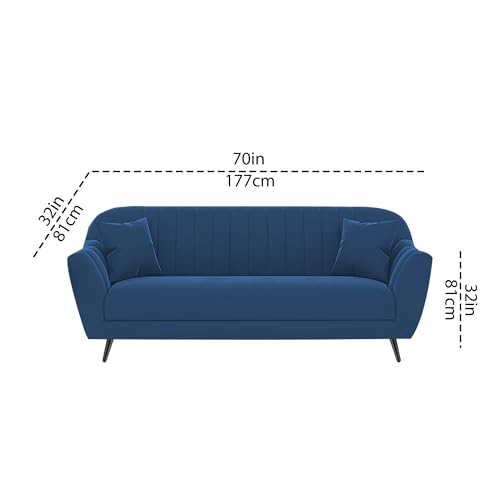 Image of Atticus 3+1+1 Seater Sofa Set for Living Room (Blue Colour) Premium Fabric Sofa