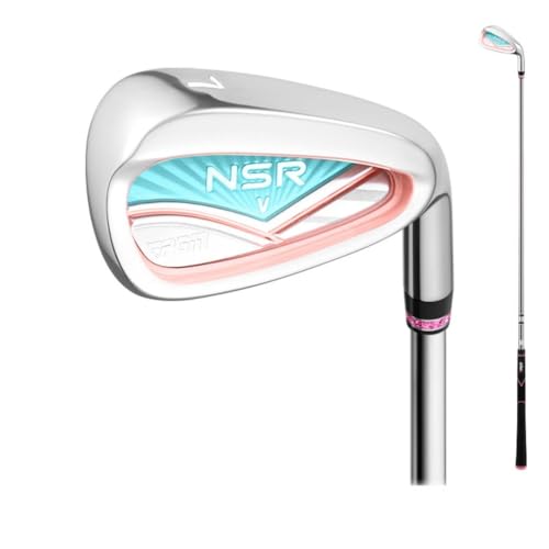 Mano Derecha Mujeres Golf Hierro 7 L Flex Grafito Eje 32 Loft Cabeza de Acero Inoxidable Smooth Swing Casual Al Aire Libre Deporte Práctica Club